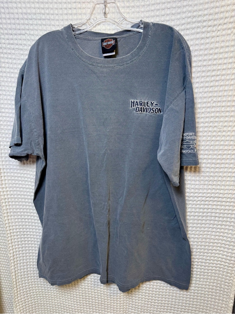 Vintage Harley-Davidson Minimalist Tee, Steal Blue. XL Grunge